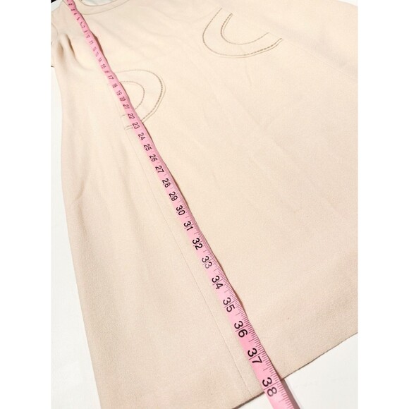 Boden Beige Wool Shift Dress Decorative Stitching Women's Size 8 Long - Picture 15 of 15